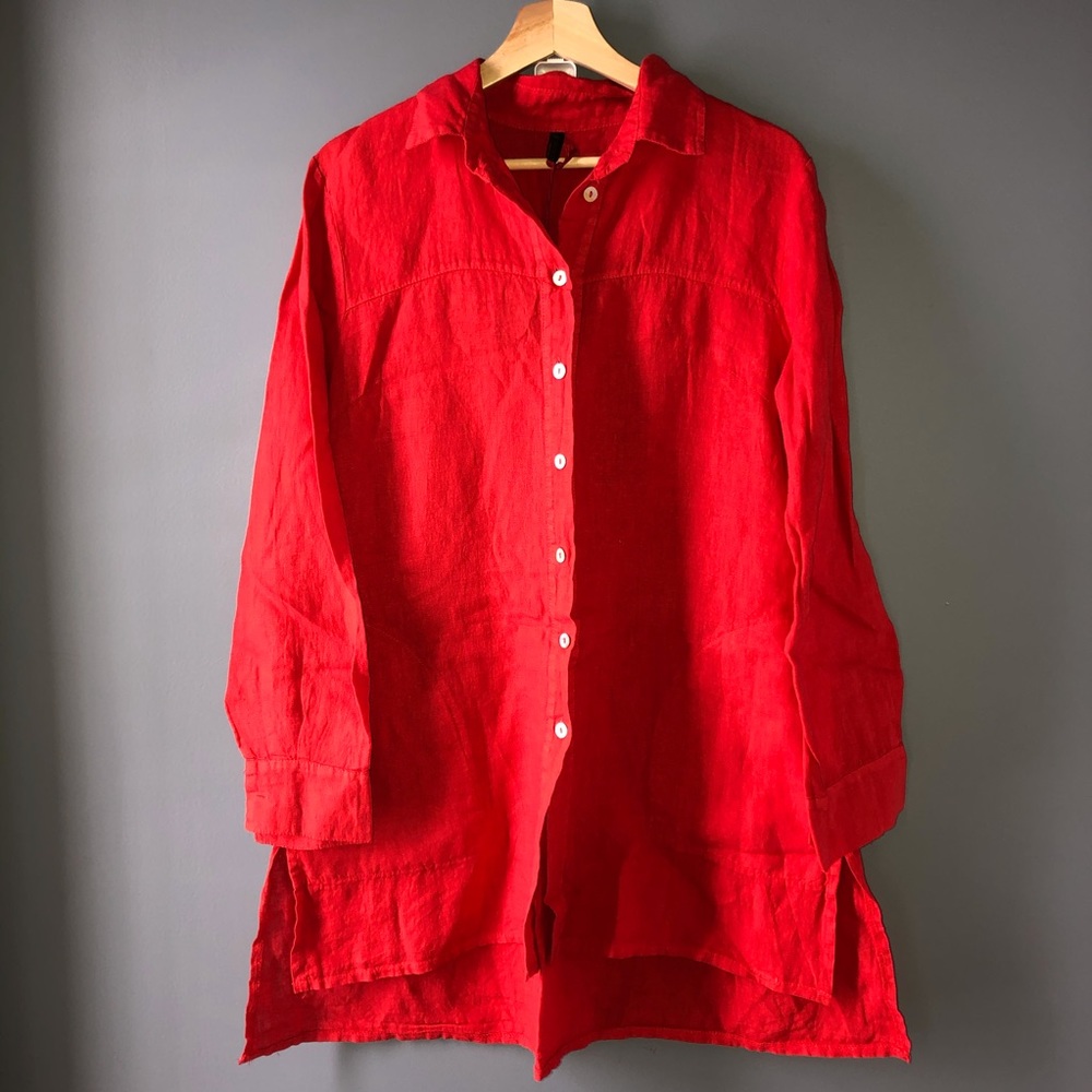 🥾 NWT Linen Tunic w/ Pockets by INIZIO Sz M